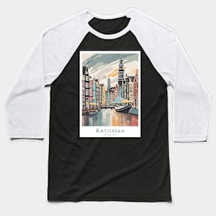 Vintage Amsterdam Netherlands Canal Serenity Baseball T-Shirt